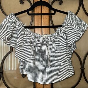 a new day Striped Off-Shoulder Top